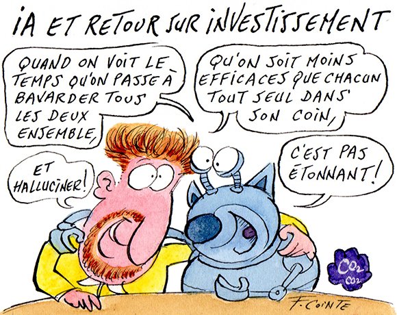 Dessin: Les faibles ROI de l’IA générative cachent un problème de stratégie IA